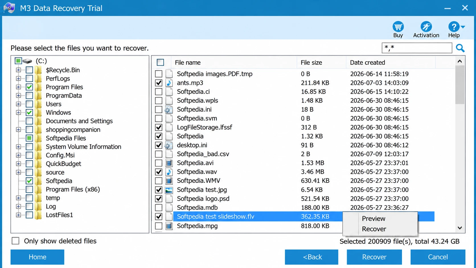 Historical-M3-Data-Recovery-Trial-interface-showing-folders-and-recoverable-files