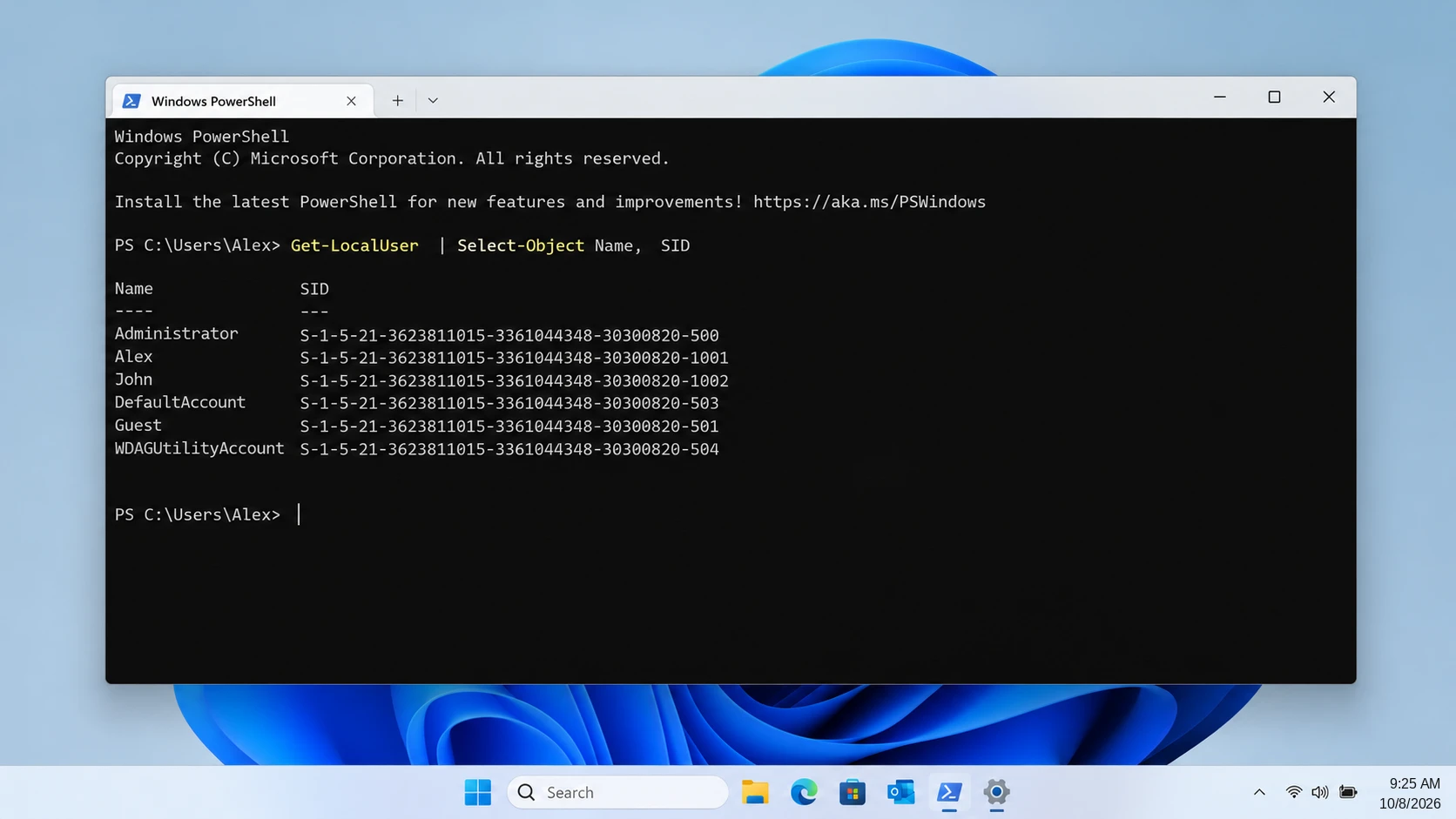 Windows-Command-Prompt-showing-the-SID-of-the-current-signed-in-user-using-whoami