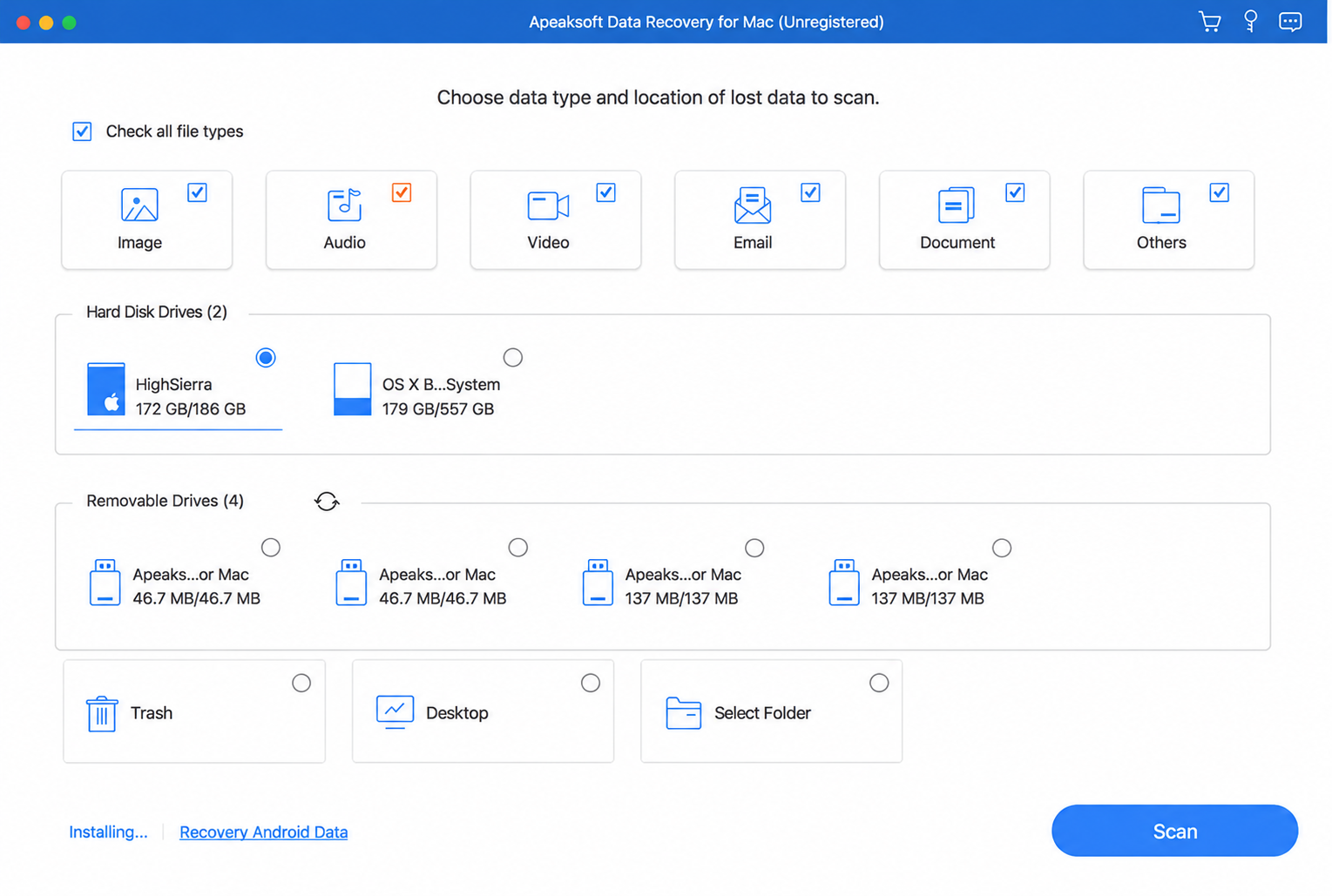 Apeaksoft Data Recovery Features